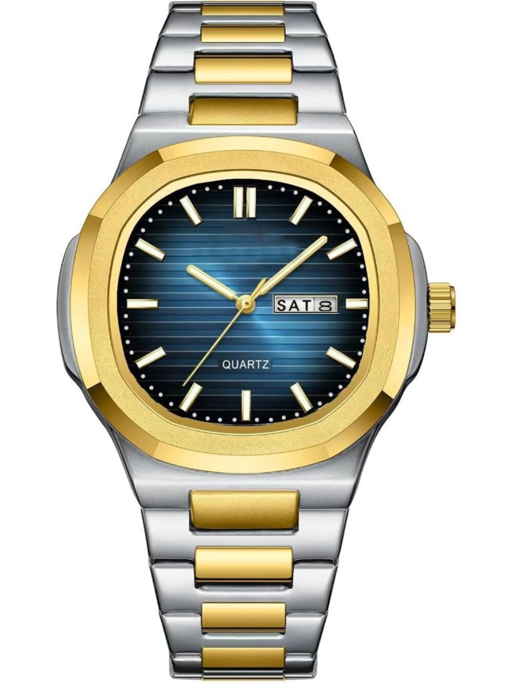 Stylish Waterproof Men's Quartz Watch with Luminous Dial & Stainless Steel Strap